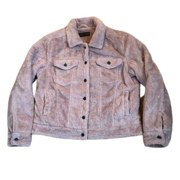 Blank NYC Small Mauve Faux Shearling Cozy Teddy Trucker Jacket NWT $98 MSRP - Picture 2 of 6